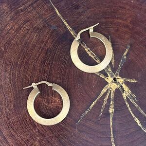 Gold Sterling Hoop Earrings 90s Minimalism